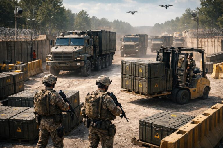 assurez un transport sécurisé et efficace du matériel sensible grâce à nos solutions de logistique militaire avec protocoles renforcés, garantissant protection et confidentialité.