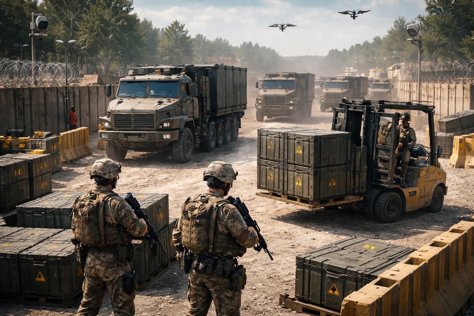 assurez un transport sécurisé et efficace du matériel sensible grâce à nos solutions de logistique militaire avec protocoles renforcés, garantissant protection et confidentialité.