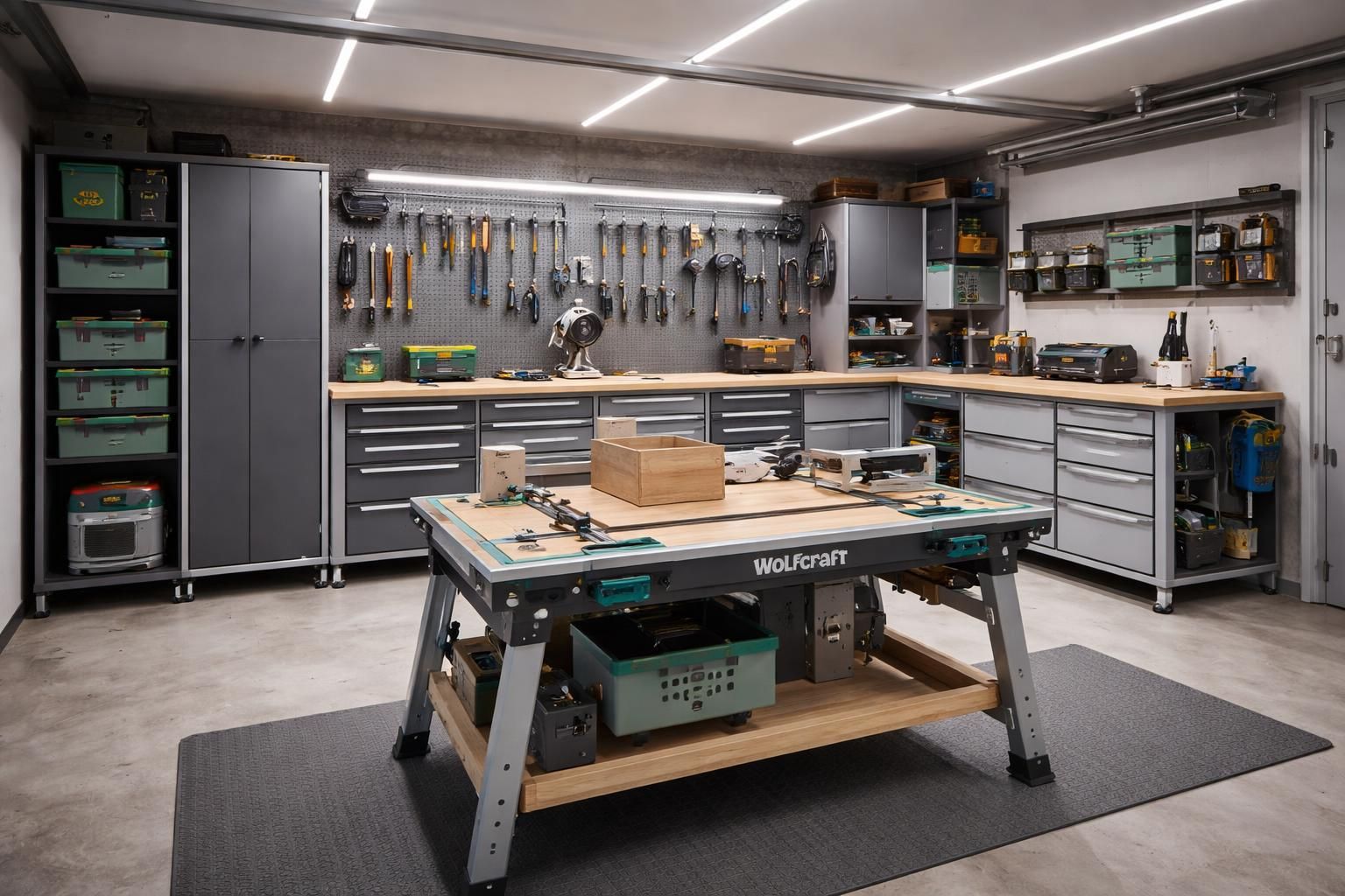 découvrez comment transformer votre garage en un atelier créatif fonctionnel avec un établi wolfcraft, des rangements bott pratiques et un éclairage optimal pour un espace de travail inspirant et organisé.
